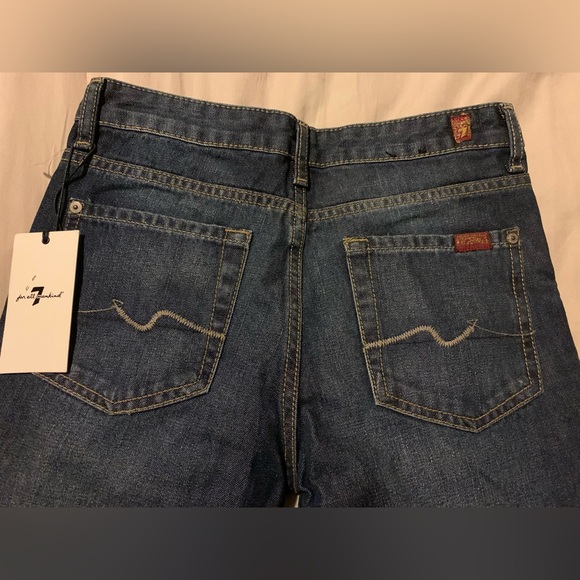 7 for all Mankind Dark Wash Slimmy Bootcut Jeans size 28 100% Cotton Y2K 90s - Picture 5 of 13